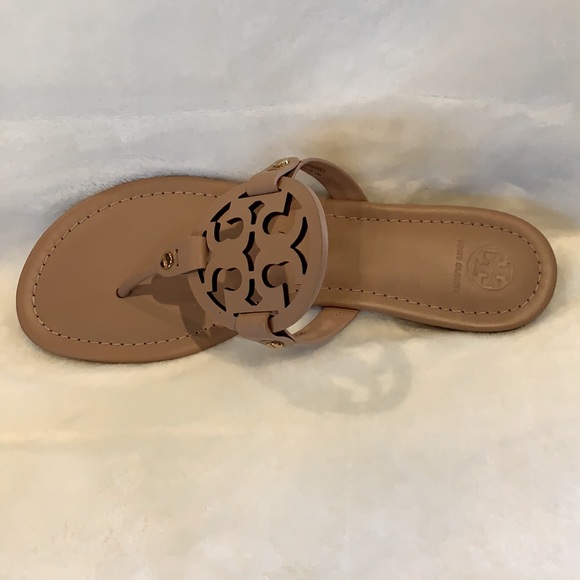 TORY BURCH Miller Calf Leather Sandals in Light Makeup ~ New in Box ~ Size 10 - Picture 2 of 10